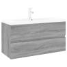 Sink Cabinet with Built-in Basin - Grey Sonoma Wood