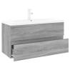 Sink Cabinet with Built-in Basin - Grey Sonoma Wood