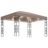 Elegant Gazebo with LED Lights - 4x3 m Taupe | Hipo Market