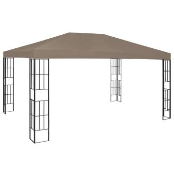 Elegant Gazebo with LED Lights - 4x3 m Taupe | Hipo Market