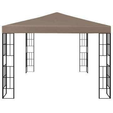 Elegant Gazebo with LED Lights - 4x3 m Taupe | Hipo Market