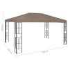 Elegant Gazebo with LED Lights - 4x3 m Taupe | Hipo Market