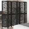  Room Divider 6 Panels Black Solid Wood Paulownia Size 40 x 180 cm Number of 6 