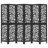 Elegant 6 Panel Black Wood Room Divider | HipoMarket UK