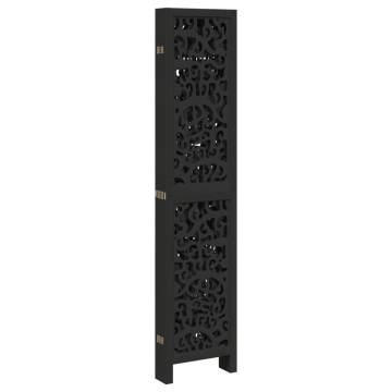 Elegant 6 Panel Black Wood Room Divider | HipoMarket UK