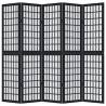 Stylish 5-Panel Black Solid Wood Room Divider | Hipomarket UK