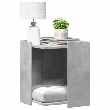 Cat Litter Box Enclosure - Concrete Grey, Durable & Stylish