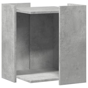 Cat Litter Box Enclosure - Concrete Grey, Durable & Stylish