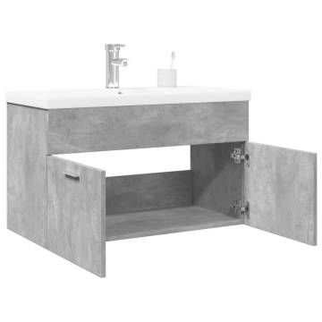 Bathroom Sink Cabinet with Built-in Basin - Concrete Grey