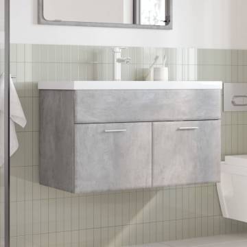 Bathroom Sink Cabinet with Built-in Basin - Concrete Grey