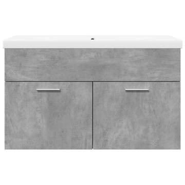 Bathroom Sink Cabinet with Built-in Basin - Concrete Grey