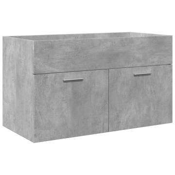 Bathroom Sink Cabinet with Built-in Basin - Concrete Grey