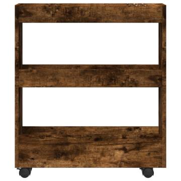 Narrow Storage Trolley 3 Tier Smoked Oak | HipoMarket UK