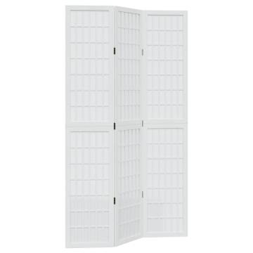 Elegant White Solid Wood 3-Panel Room Divider | HipoMarket UK