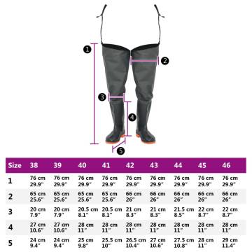 Durable Hip Waders - Dark Green Size 44 | HipoMarket