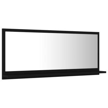 Bathroom Mirror Black 90x10.5x37 cm - Stylish & Functional