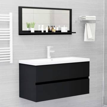 Bathroom Mirror Black 90x10.5x37 cm - Stylish & Functional