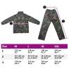 Mens Camo Print 2-Piece Rain Suit with Hood - XXL Waterproof