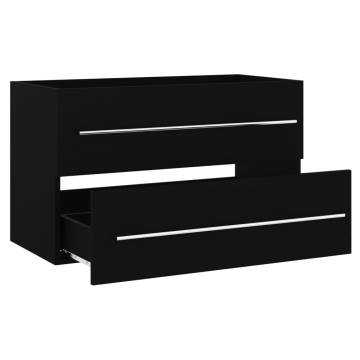 Sink Cabinet Black 80x38.5 cm - Stylish Engineered Wood Storage