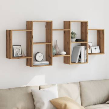 Artisian Oak Wall Shelf - 159x18x65 cm | Durable Engineered Wood