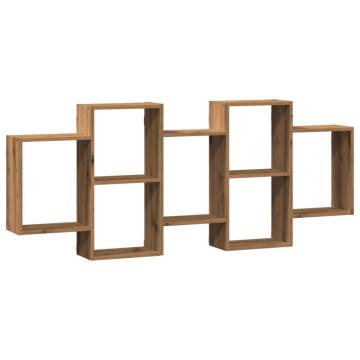 Artisian Oak Wall Shelf - 159x18x65 cm | Durable Engineered Wood