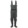 Durable Dark Green Chest Waders with Boots - Size 44