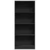 Stylish Black Bookcase - 60x24x143 cm Engineered Wood