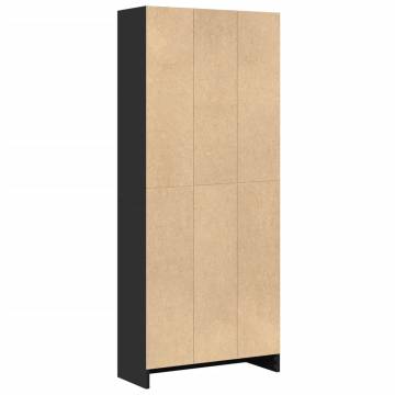 Stylish Black Bookcase - 60x24x143 cm Engineered Wood