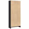 Stylish Black Bookcase - 60x24x143 cm Engineered Wood