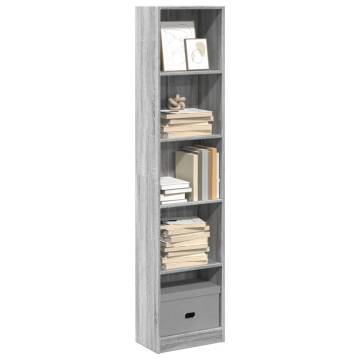 Bookcase Grey Sonoma 40x24x176 cm - Stylish Storage Solution