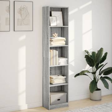 Bookcase Grey Sonoma 40x24x176 cm - Stylish Storage Solution