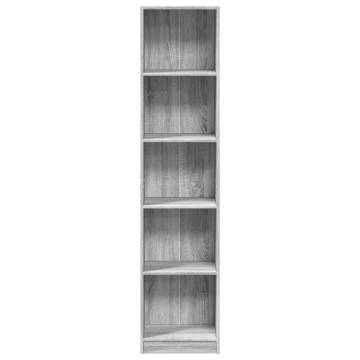 Bookcase Grey Sonoma 40x24x176 cm - Stylish Storage Solution