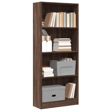 Stylish Brown Oak Bookcase - 60x24x143 cm | Hipomarket