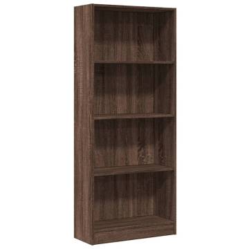 Stylish Brown Oak Bookcase - 60x24x143 cm | Hipomarket