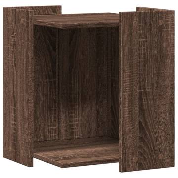 Elegant Cat Litter Box Enclosure - Brown Oak - 42x42x51 cm