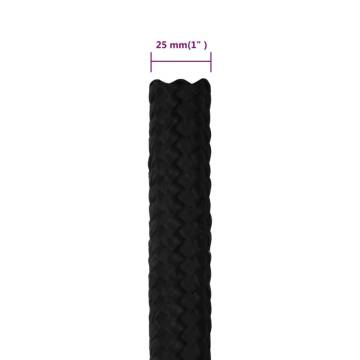 Work Rope Black 25mm 50m Polyester | Durable & Versatile