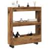  Narrow Storage Trolley 3 Tier Old Wood Engineered Wood Colour old wood 