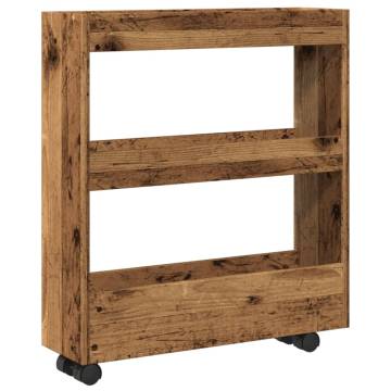 Narrow Storage Trolley 3 Tier | Old Wood Engineered Wood