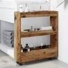 Narrow Storage Trolley 3 Tier | Old Wood Engineered Wood