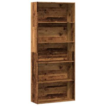 Book Cabinet Old Wood 80x30x189 cm | Engineered Wood Storage