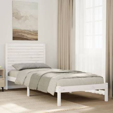 Extra Long White Bed Frame 100x210 cm - Solid Wood Design