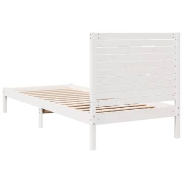 Extra Long White Bed Frame 100x210 cm - Solid Wood Design