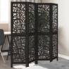  Room Divider 4 Panels Black Solid Wood Paulownia Size 40 x 160 cm Number of 4 