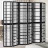  Room Divider 6 Panels Black Solid Wood Paulownia Size 40 x 200 cm Number of 6 