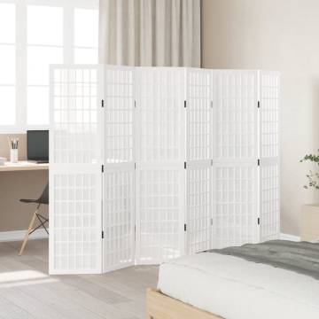 Elegant 6-Panel White Solid Wood Room Divider | HipoMarket