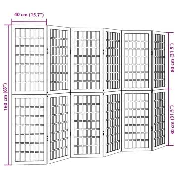 Elegant 6-Panel White Solid Wood Room Divider | HipoMarket