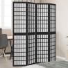  Room Divider 4 Panels Black Solid Wood Paulownia Size 40 x 180 cm Number of 4 