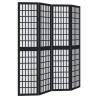 Elegant 4-Panel Black Solid Wood Paulownia Room Divider