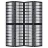 Elegant 4-Panel Black Solid Wood Paulownia Room Divider