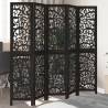  Room Divider 5 Panels Black Solid Wood Paulownia Size 40 x 180 cm Number of 5 